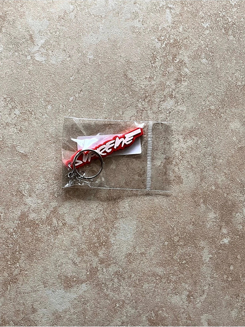 Supreme Red Futura Logo Keychain-New